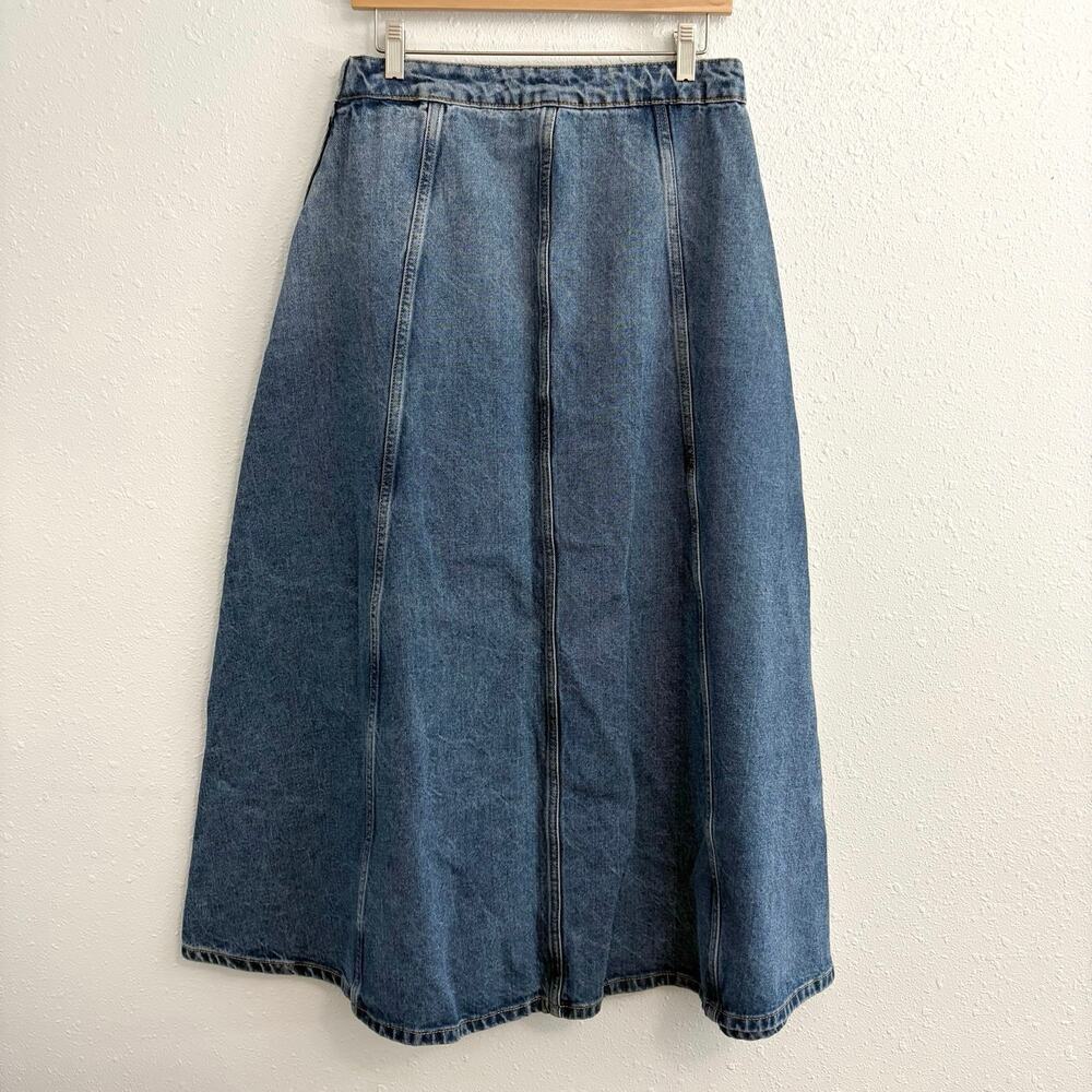 Noisy May Hanja Denim Midi Skirt Women’s Size Medium Western Cottagecore Boho - Picture 3 of 9